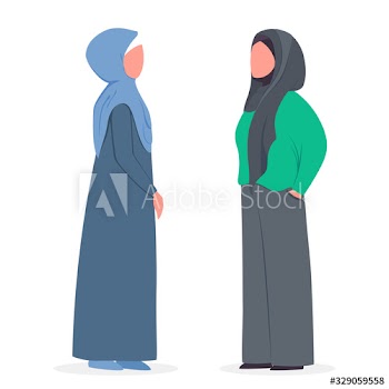 Muslim woman talk to each other