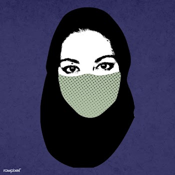 Muslim woman wearing a face mask during coronavirus pandemic mockup | Free  illustration - 2310873