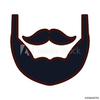 mustache and beard vintage trend hipster line and fill