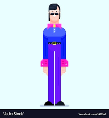 mustache man in casual clothes with glasses