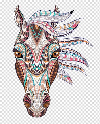 Mustang Paso Fino Pattern, Color creative horse painted kill Matt transparent background PNG clipart