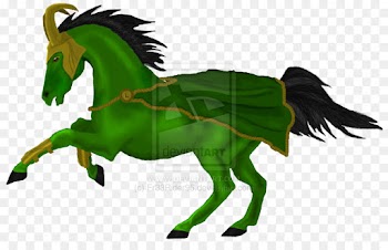 Mustang, Stallion, Dragon, Horse, Green PNG