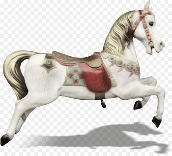 Mustang Stallion Mare Pony Carousel - Galloping white horse clip 