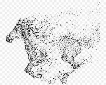 Mustang Wild horse Painting - Particles Mustang 