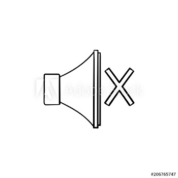 Mute button hand drawn outline doodle icon