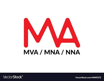 mva mna nna letter logo concept - alphabet