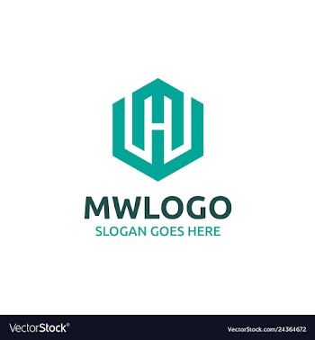 Mw letter logo design vector image