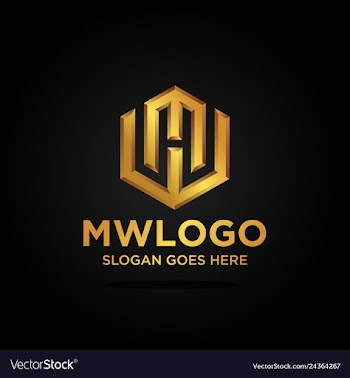 Mw letter logo template vector image
