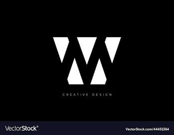 mw negative space creative logo design