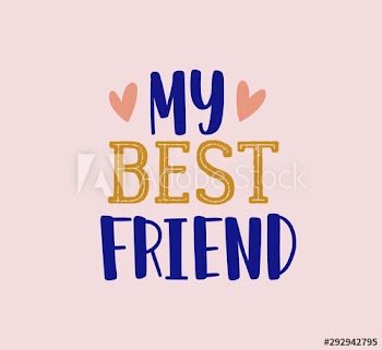 My best friend vector color lettering