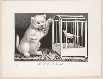 My kitty and canary (1871) | Free Photo - rawpixel