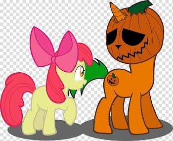 My Little Pony Horse Apple Bloom Pumpkinhead, pumpkin head transparent background PNG clipart