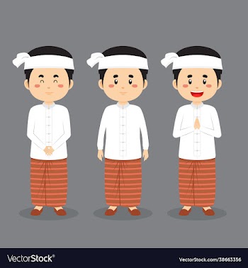 myanmar character with various expression