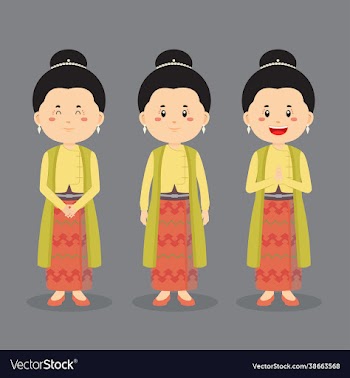 myanmar character with various expression