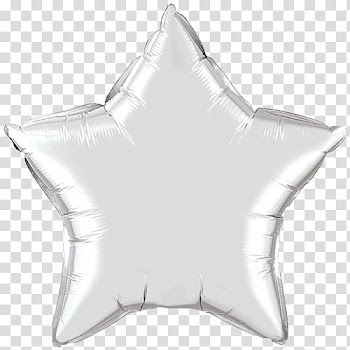 Mylar balloon Party Birthday Color, silver star transparent background PNG clipart