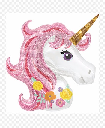 Mylar balloon Unicorn Party Birthday - unicorn horn 