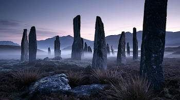 Mysterious Celtic Stone Circle at Twilight