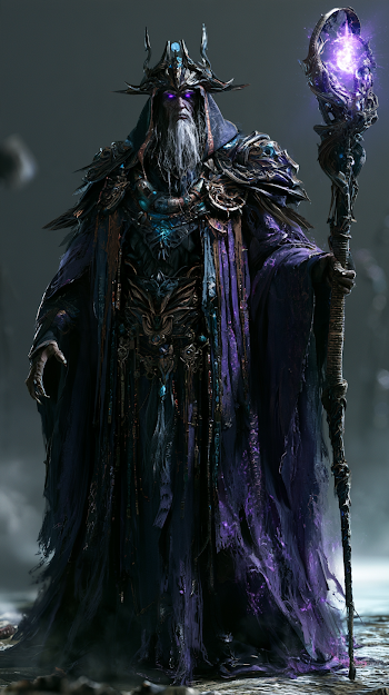 Mysterious Dark Wizard in Ancient Robes