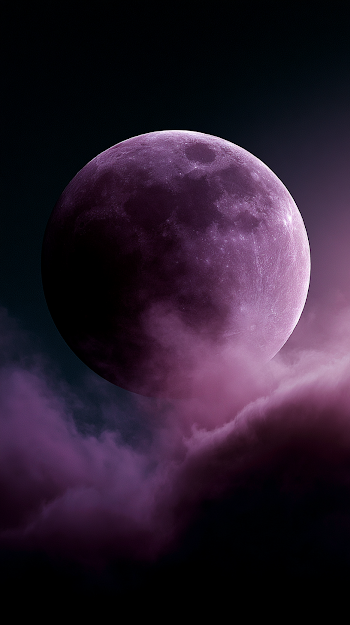 Mysterious Purple Full Moon