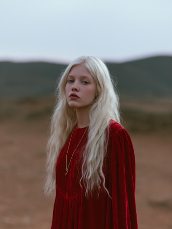 Mysterious Woman in Cosmic Desert