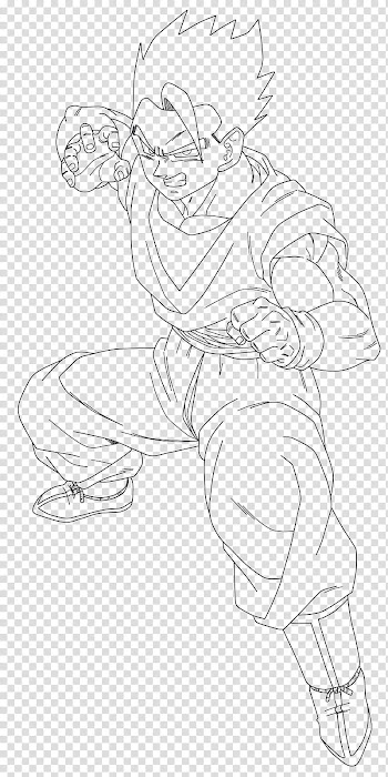 Mystic Gohan LINE ART, Dragon Ball Z illustration transparent background PNG clipart