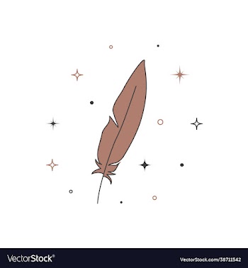 mystical celestial feather in flat style