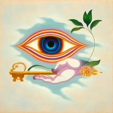 Mystical Golden Key with Glowing Eye Mystical Golden Key with Glowing Eye
