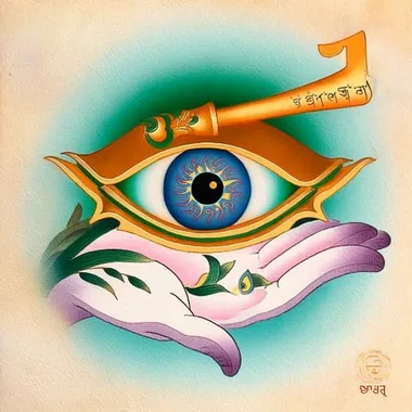 Mystical Key with Glowing Eye: A Surreal Spiritual Illustration Mystical Key with Glowing Eye: A Surreal Spiritual Illustration