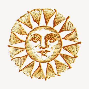Mystical sun clipart, vintage illustration | Free Vector - rawpixel