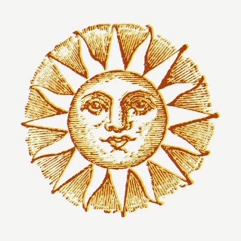 Mystical sun collage element, vintage | Free PSD - rawpixel