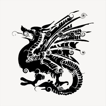 Mythical dragon  clipart, vintage | Free Vector - rawpixel