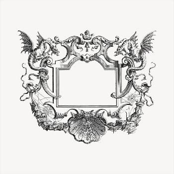 Mythical dragon  frame clipart, | Free Vector - rawpixel