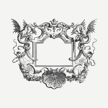 Mythical dragon frame drawing, vintage | Free PSD - rawpixel