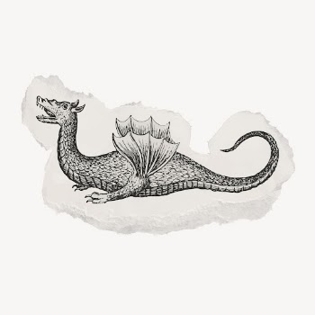 Mythical dragon ripped paper clipart, | Free Vector Illustration - rawpixel
