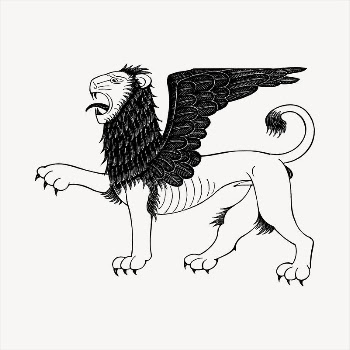 Mythical lion  clipart, vintage | Free Vector - rawpixel
