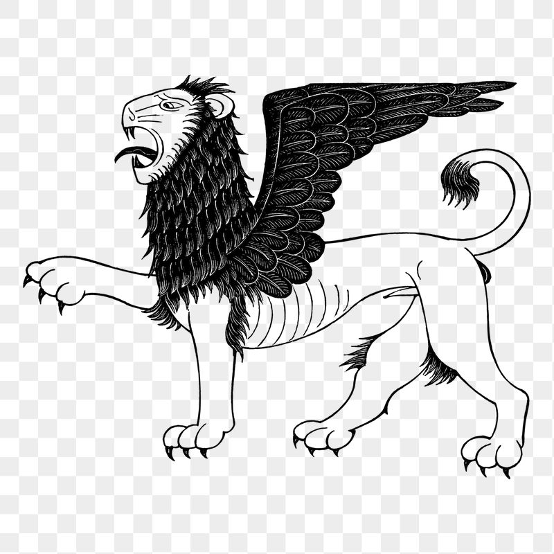 Mythical lion png sticker, vintage | Free PNG - rawpixel
