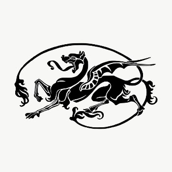 Mythological dragon drawing, illustration vector. | Free Vector - rawpixel