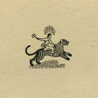 Mythological Rider on a Tiger - Hand-Drawn Folkloric Logo