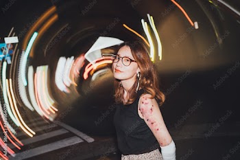 表皮水泡症の女性のポートレート