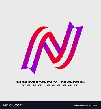 n abstract modern 3d letter logo