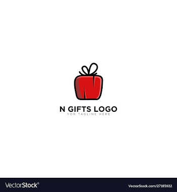 N gifts logo designs with red initial n vector image