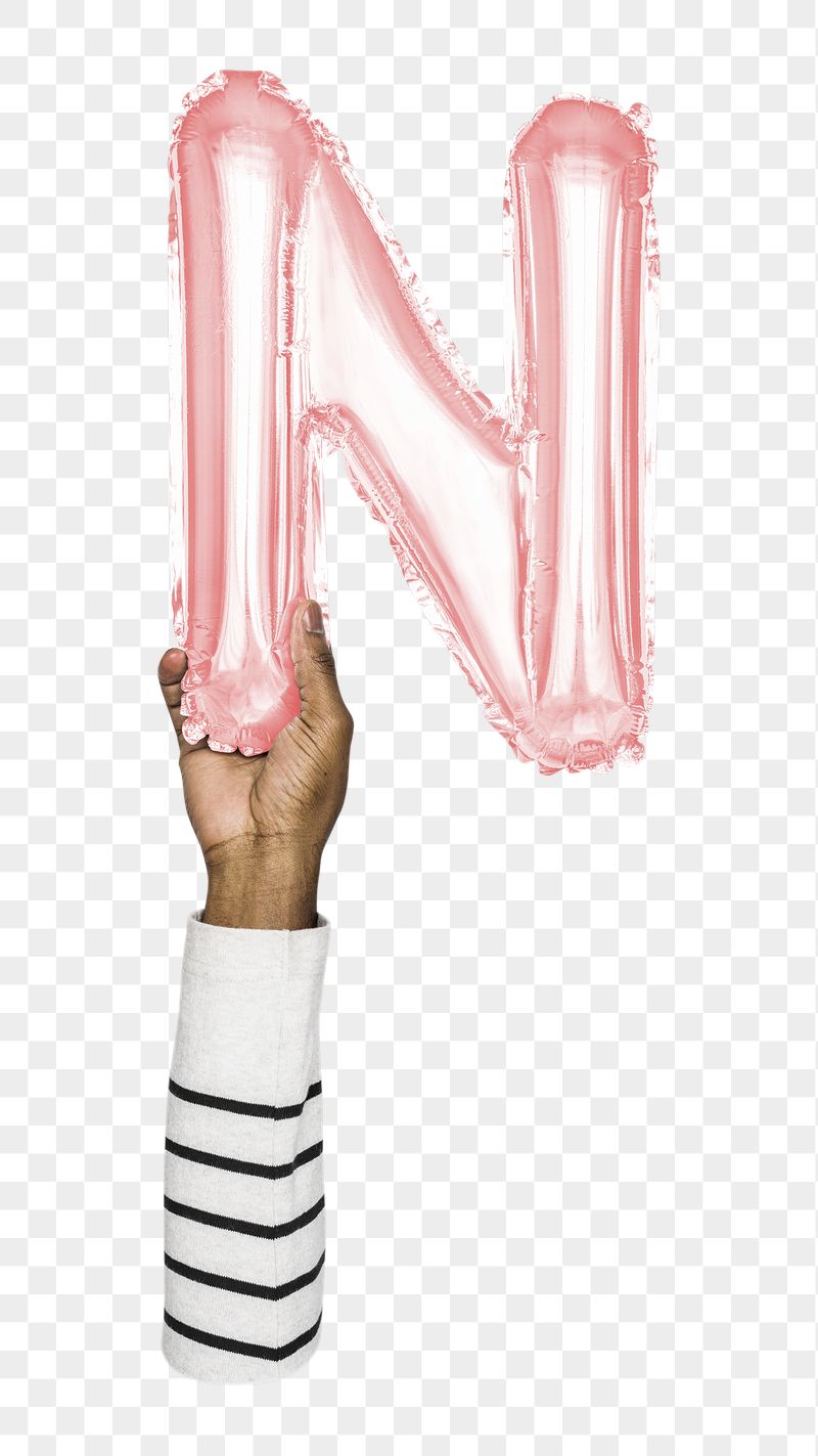 N letter balloon png sticker, | Free PNG - rawpixel