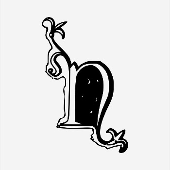 N letter  clipart, vintage | Free Vector - rawpixel