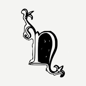 N letter drawing, vintage illustration | Free PSD - rawpixel