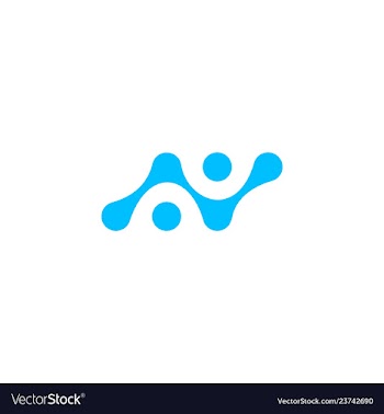 N letter logo initial tech network icon vector image