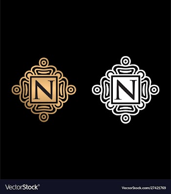N letter logo n monogram logo n letter vector image