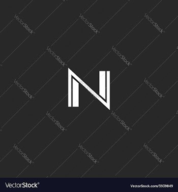  					N logo letter monogram of thin and bold lines vector image														