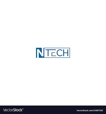 N tech creative business logo design vector image