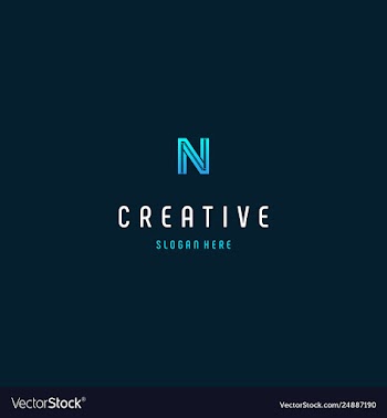 N tech creative business logo design vector image