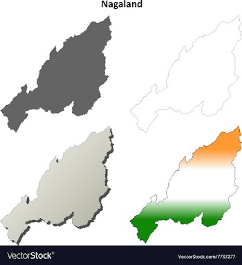 Nagaland blank detailed outline map set vector image